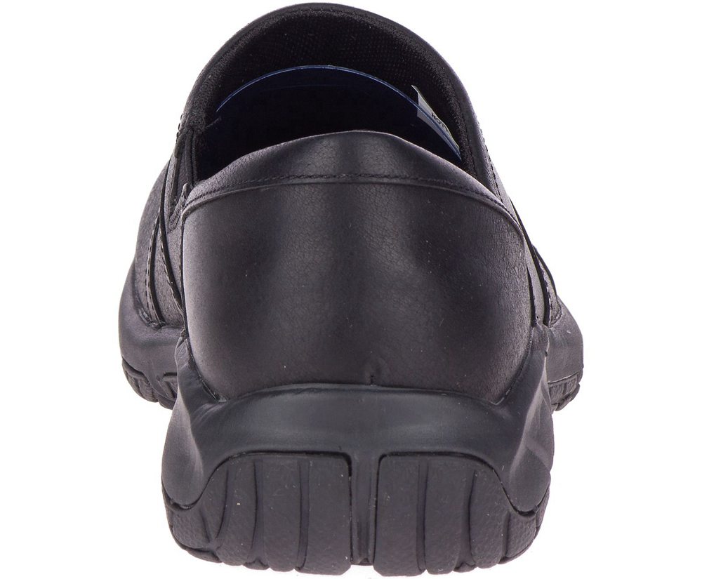 Merrell Slip Ons Black - Encore Moc 4 Leather Wide Width - Womens 72PHFBJZX
